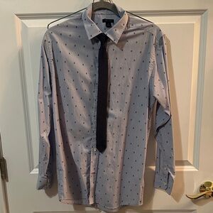 Boys Striped Tommy Hilfiger Shirt and Tie Blue Sz 20